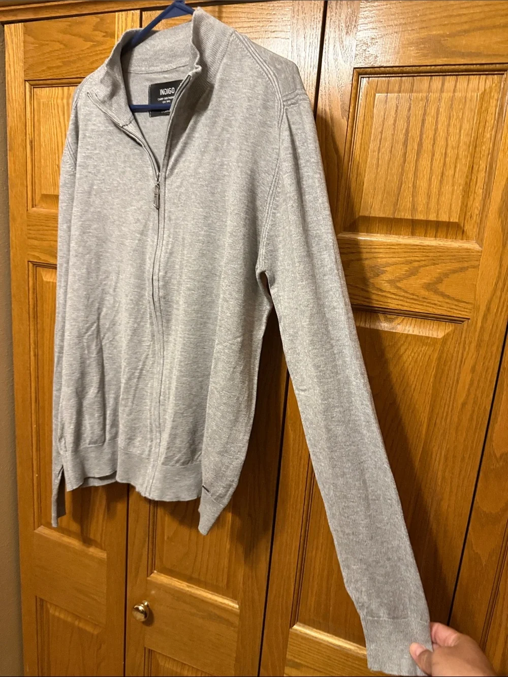 Indigo Men’s Cardigan Gray Full-Zip Sweater-XL
